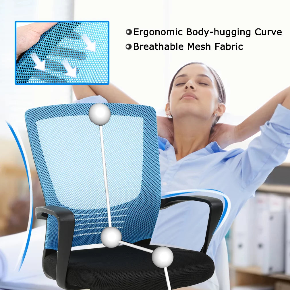 Ergonomic Mesh Office Chair with Adjustable Armrest, Blue M25761