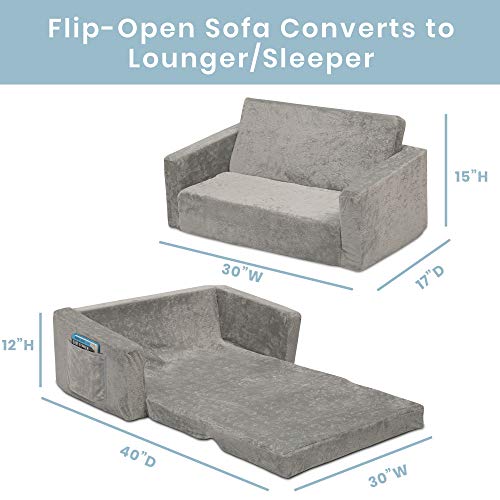 Serta Perfect Sleeper Extra Wide Convertible Sofa Lounger 2-in-1 Grey G5319