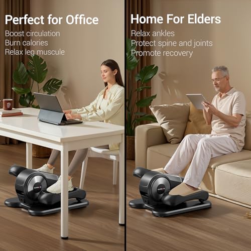 Under Desk Elliptical Machine Electric Seated Pedal Exerciser with Remote W905779