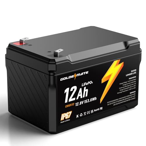 12V 7Ah LiFePO4 Deep Cycle Battery with Built-in BMS, IP67 Waterproof R689