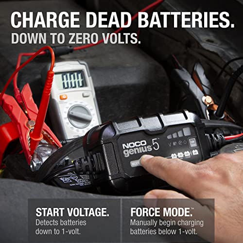 NOCO GENIUS5 5A 6V/12V Smart Battery Charger for Lead-Acid & Lithium Batteries E5184