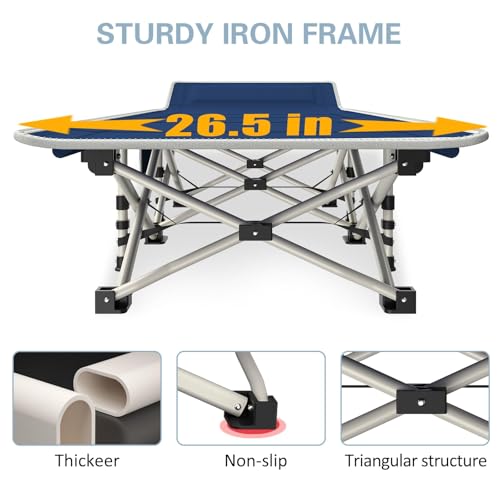 Camping Cot with Thick Pad, Folding Bed, Heavy Duty with Carry Bag I101