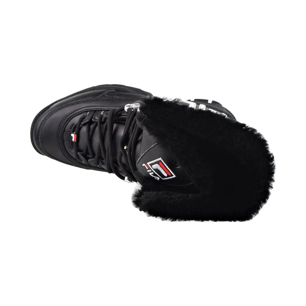 Fila Disruptor Shearling Women's Boots Black-White-Red S1728