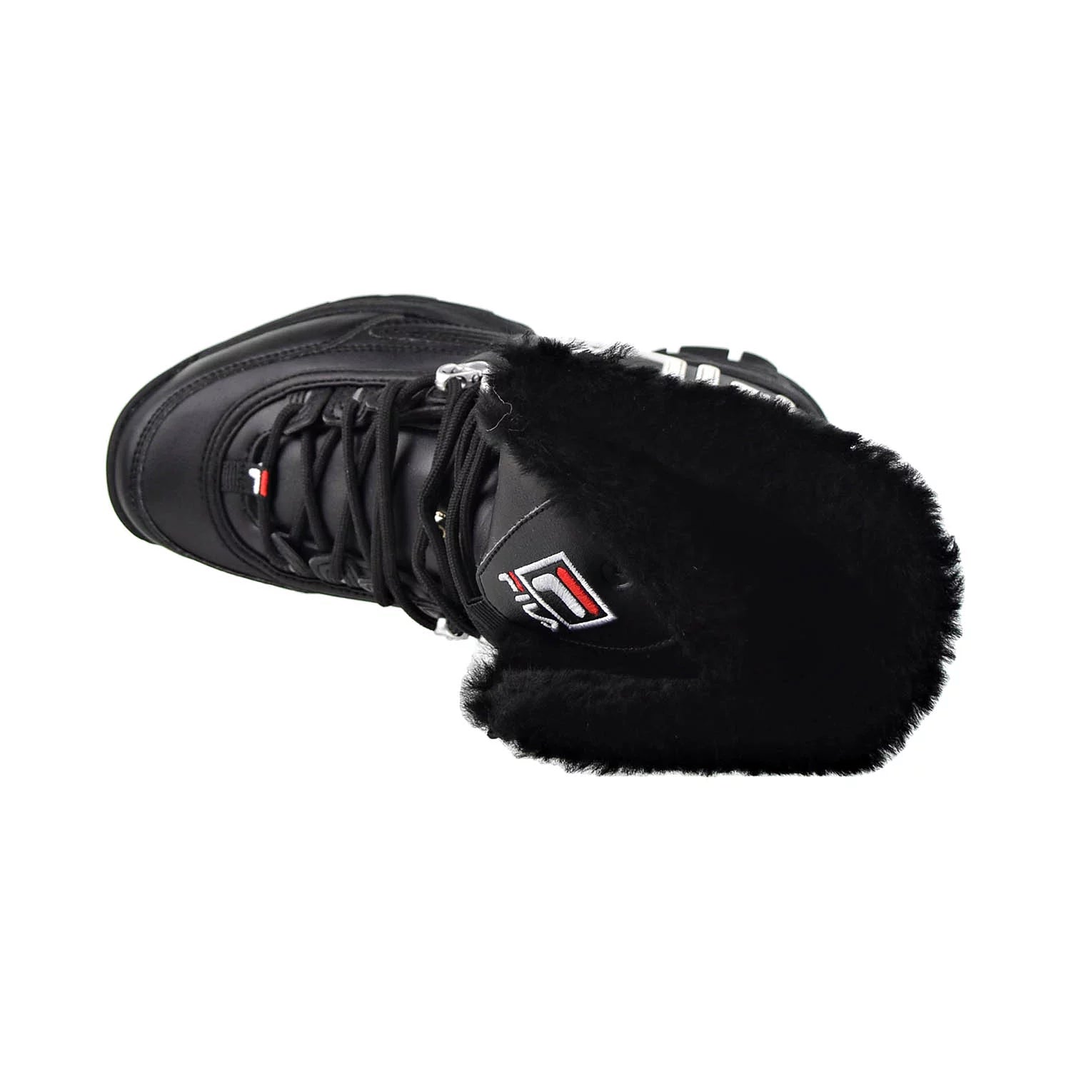 Fila Disruptor Shearling Women's Boots Black-White-Red S1728