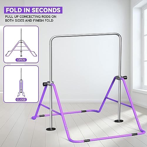 FBSPORT Gymnastics Bar for Kids, Adjustable Height, Folding W6973
