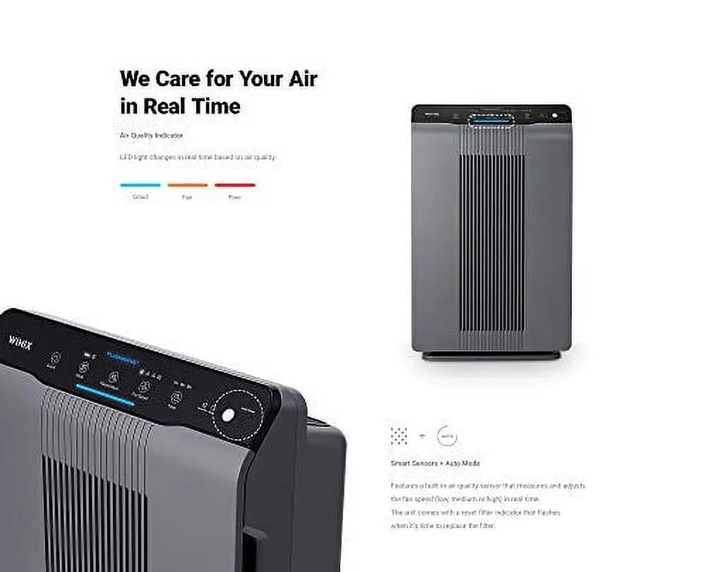 Winix 5300-2 Air Purifier with True HEPA and Carbon Filter, Gray Y335752