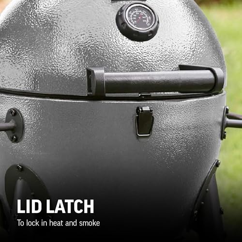 Char-Griller AKORN Jr. Portable Kamado Charcoal Grill and Smoker with Cast Iron Grates U287745