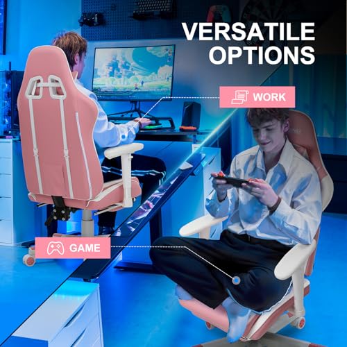 GTRACING Gaming Chair with Footrest, Blue R841