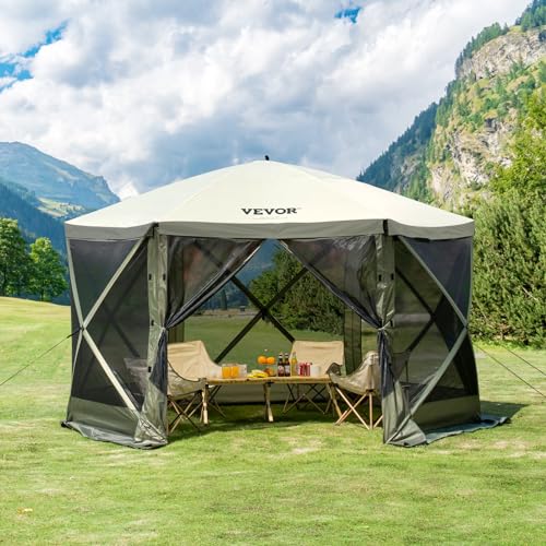 VEVOR Pop Up Gazebo Screen Tent 10x10ft with Mosquito Netting B21209