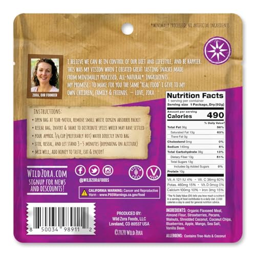 Wild Zora Paleo Freeze Dried Meals for Backpacking & Camping, Gluten Free, Variety 7-Pack C34212