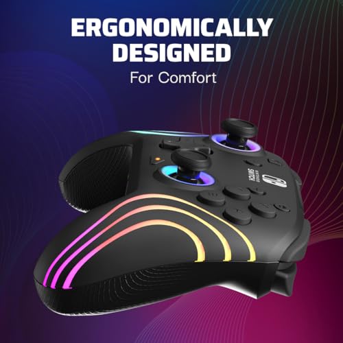 PDP Afterglow Wave Wireless RGB Gaming Controller for Nintendo Switch, Black I1528