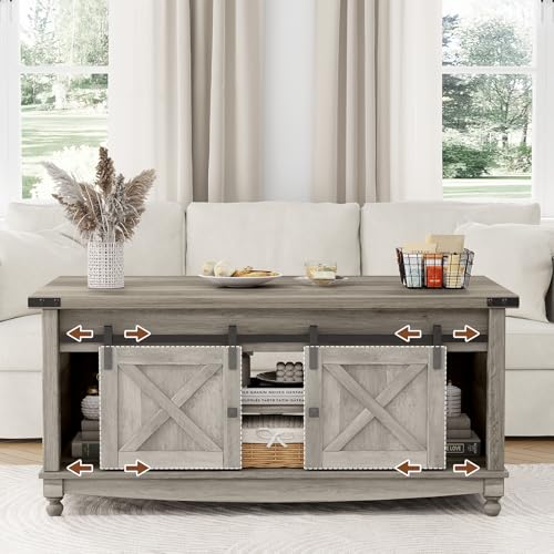 48" Farmhouse Lift Top Coffee Table with Storage, White E473872