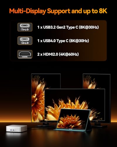 GEEKOM A8 Mini PC, AMD Ryzen 7, 32GB DDR5, 1TB SSD, Windows 11 Pro U24368
