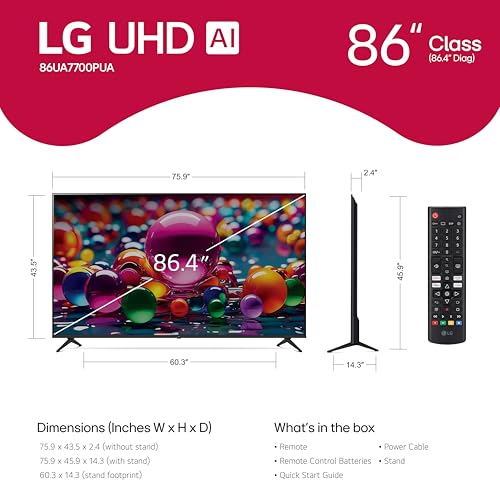 LG 43UA7700P 43 inch Class UA77 Series LED AI 4K Smart webOS TV Z631950