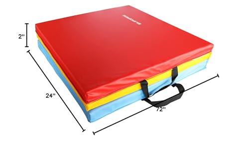 BalanceFrom Folding Gymnastics Mat, Thick Yoga & Workout Pad, Blue S867369
