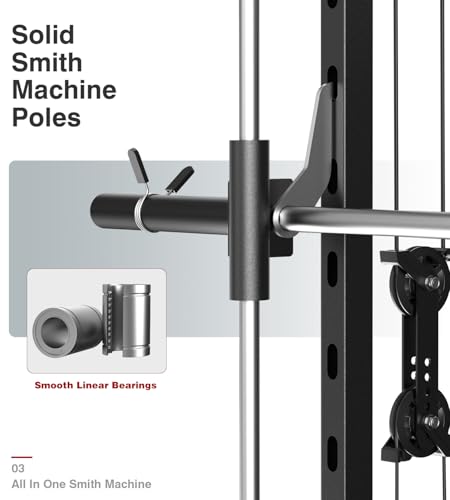 DONOW Smith Machine with Weight Stacks Power Cage Squat Rack Home Gym Y361