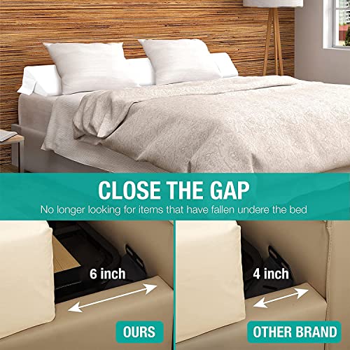 Vekkia King Bed Wedge Pillow for Headboard Mattress Gap Filler, Blue 76"x10"x6" C139495