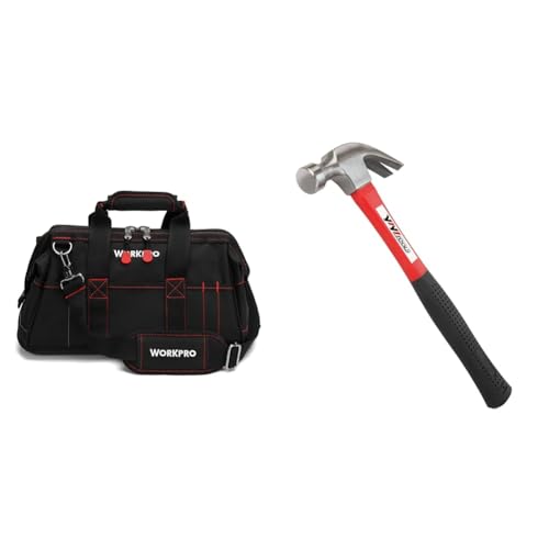 WORKPRO 16-inch Wide Mouth Tool Storage Bag with Waterproof Rubber Base L2617