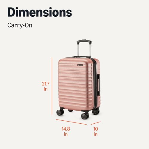 Amazon Basics 21" Hardside Carry-On Luggage with Wheels, Expandable, Black L489