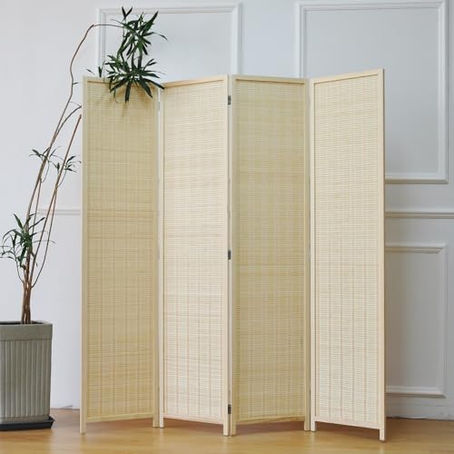 Bamboo Room Divider 6 Panel Folding Screen 67"H x 92.1"W X2437