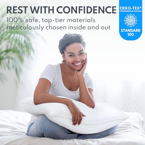 King Size Bed Pillows Set of 2 - Cooling Down Alternative Microfiber Fill F1530