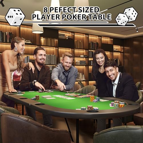 Octagon Poker Table with Metal Legs and 8 Cup Holders Q5999