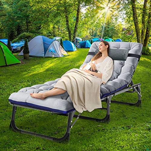 NAIZEA Folding Camping Cot for Adults, Adjustable Reclining Chair N72576