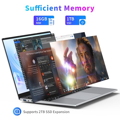 16 Inch Gaming Laptop, 16GB RAM 512GB SSD, N95 Processor, Windows 11 Pro S92427
