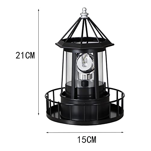 Solar Lighthouse Rotating Light IP65 Waterproof Outdoor Garden Lamp Red S6947