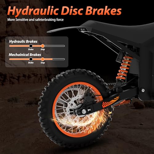 Electric Dirt Bike for Teens & Adults - 48V 21AH Fat Tire Off Road Mini E-Motocross B178