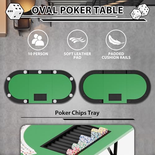 Octagon Poker Table with Metal Legs and 8 Cup Holders Q5999