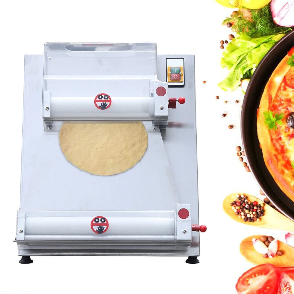 Fichiouy Pizza Press Machine 110V Automatic Dough Roller Sheeter A380
