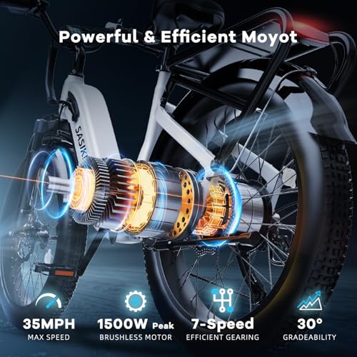 1500W Electric Bike for Adults, 48V 20AH Removable Battery Step-Thru, 24" Fat Tire Y988340