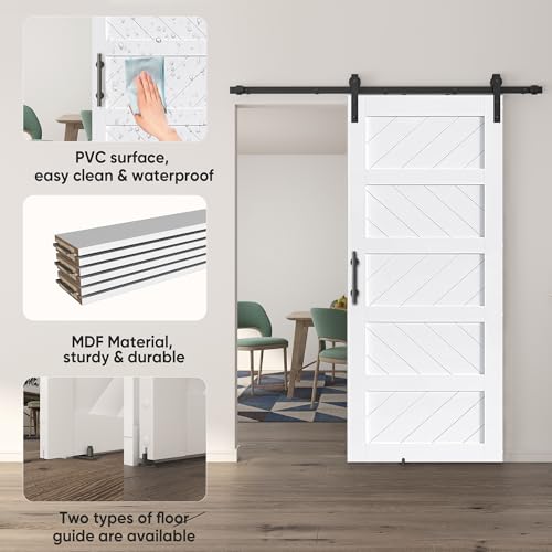 JUBEST 36" x 84" Sliding Barn Door Kit with Hardware, Black R91690