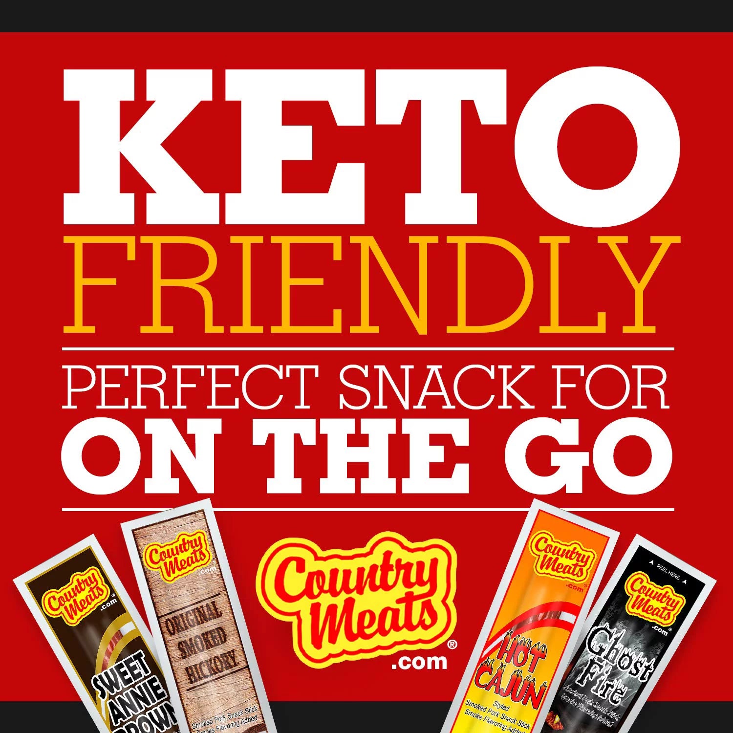 Country Meats High Protein Keto Friendly Meat Sticks Variety Pack O134192