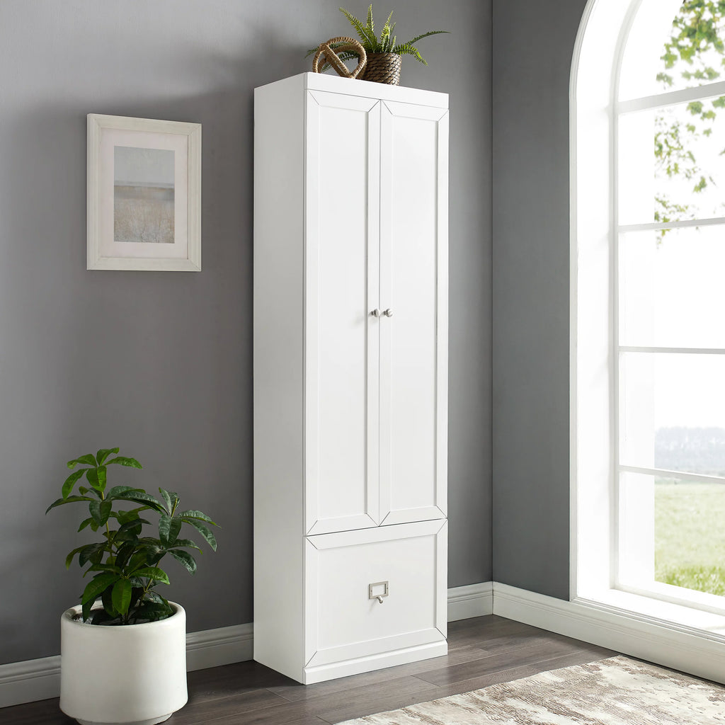 Crosley Furniture Harper Wood Convertible Pantry Closet White M28437