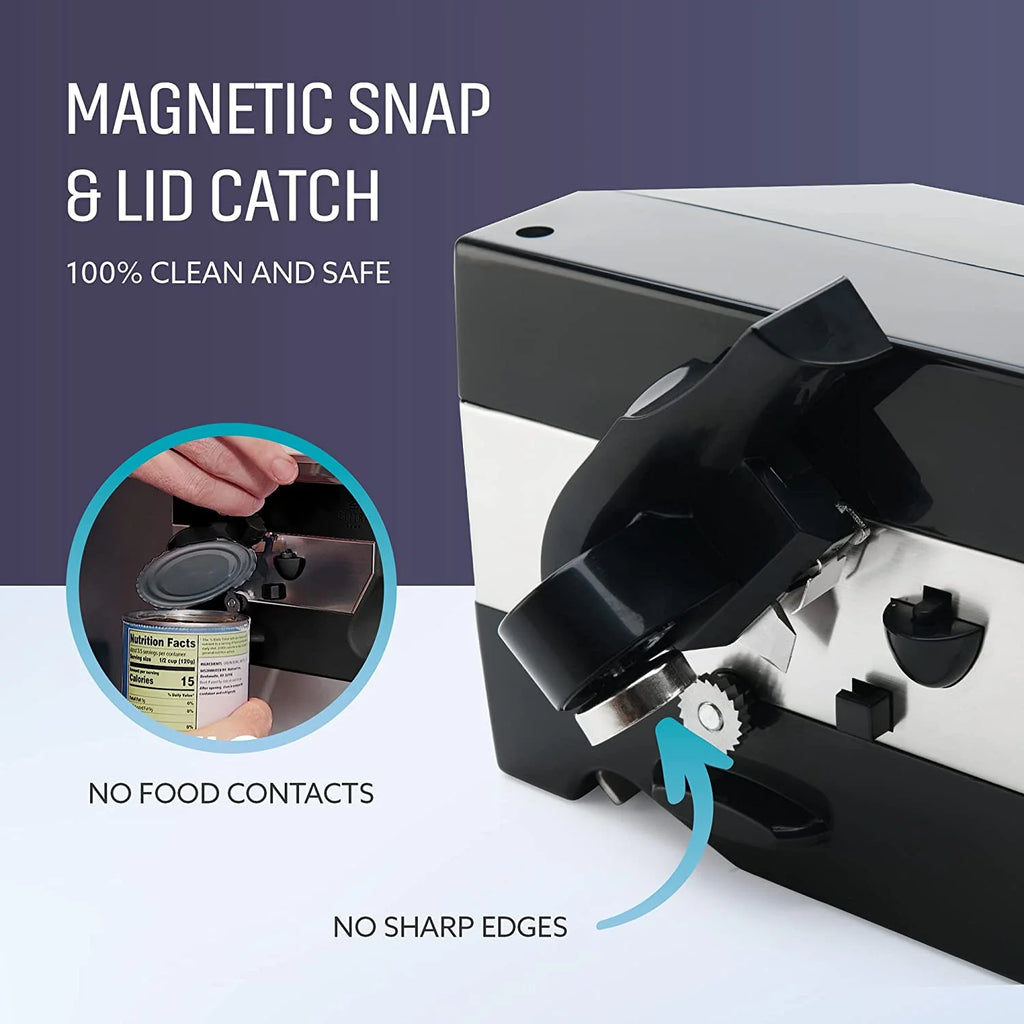 Elitra 3 in 1 Under Cabinet Electric Can Opener, Black and Silver Q7458