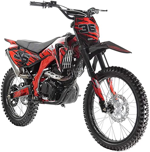 HHH Apollo AGB36 Motorcycle DB36 Dirtbike 250cc 5-Speed Manual Clutch Gas Bike, 21/18 inch Tires, Green J302149