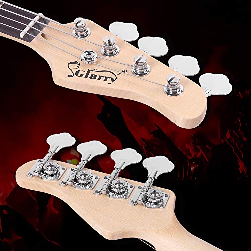 GLARRY GP Series Full Size Electric Bass Guitar 4 String Beginner Kit White V3757