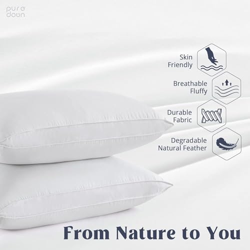 puredown® Goose Feathers and Down White Pillows King Size Set of 2 G471477