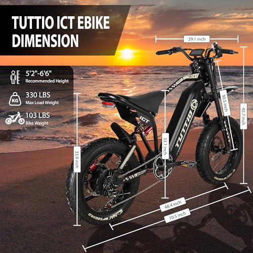 ICT Peak 4000W Electric Dirt Bike for Adults, 20" Fat Tire Off-Road Motorcycle E8841