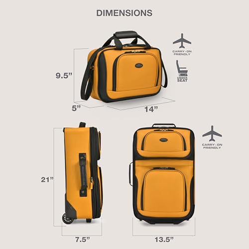 U.S. Traveler Rio Expandable Carry-on Luggage, Orange R95197