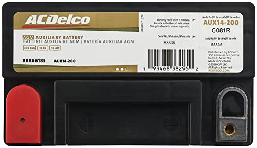 ACDelco Gold AUX14-200 AGM Auxiliary Battery, 200 CCA C948