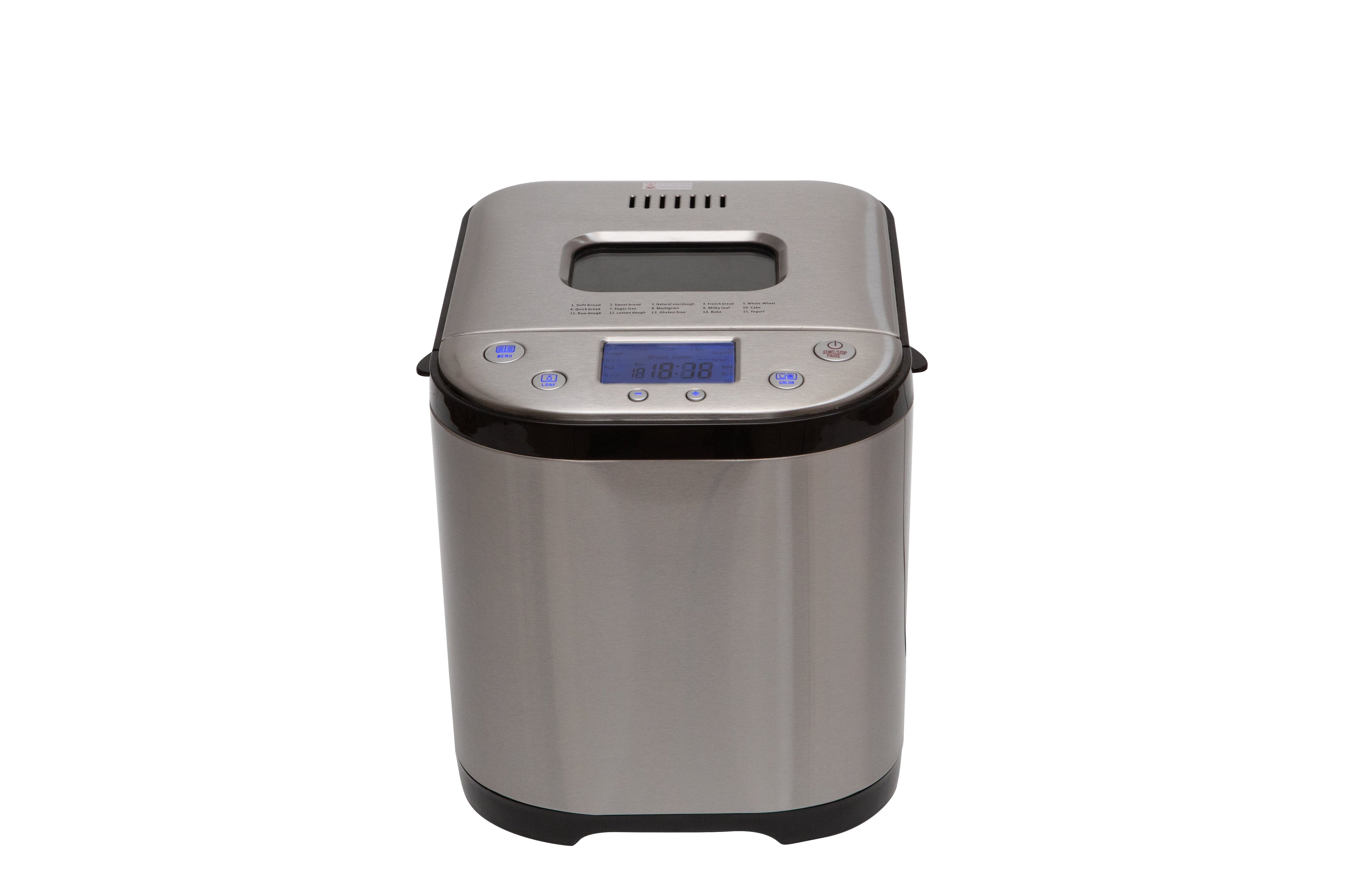 FRIGIDAIRE 15 Program Stainless Steel Bread Maker, 2LB XL Loaf Q90347