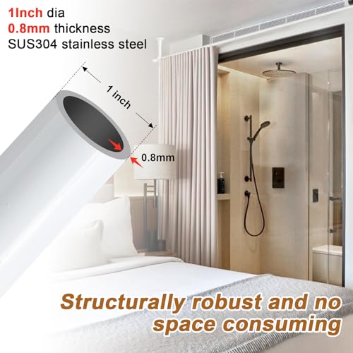 Tension Room Divider Curtain Rod, No Drilling, Heavy Duty Metal, Black L878936