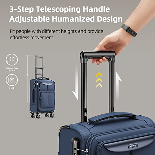 SHOWKOO Luggage Sets 3 Piece Softside Expandable Suitcase with Spinner Wheels TSA Lock K987