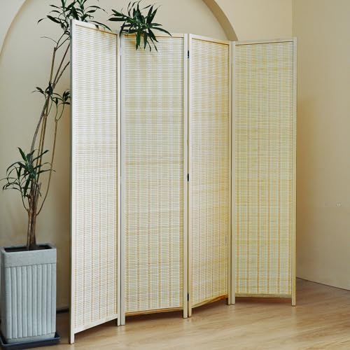 Bamboo Room Divider 6 Panel Folding Screen 67"H x 92.1"W X2437