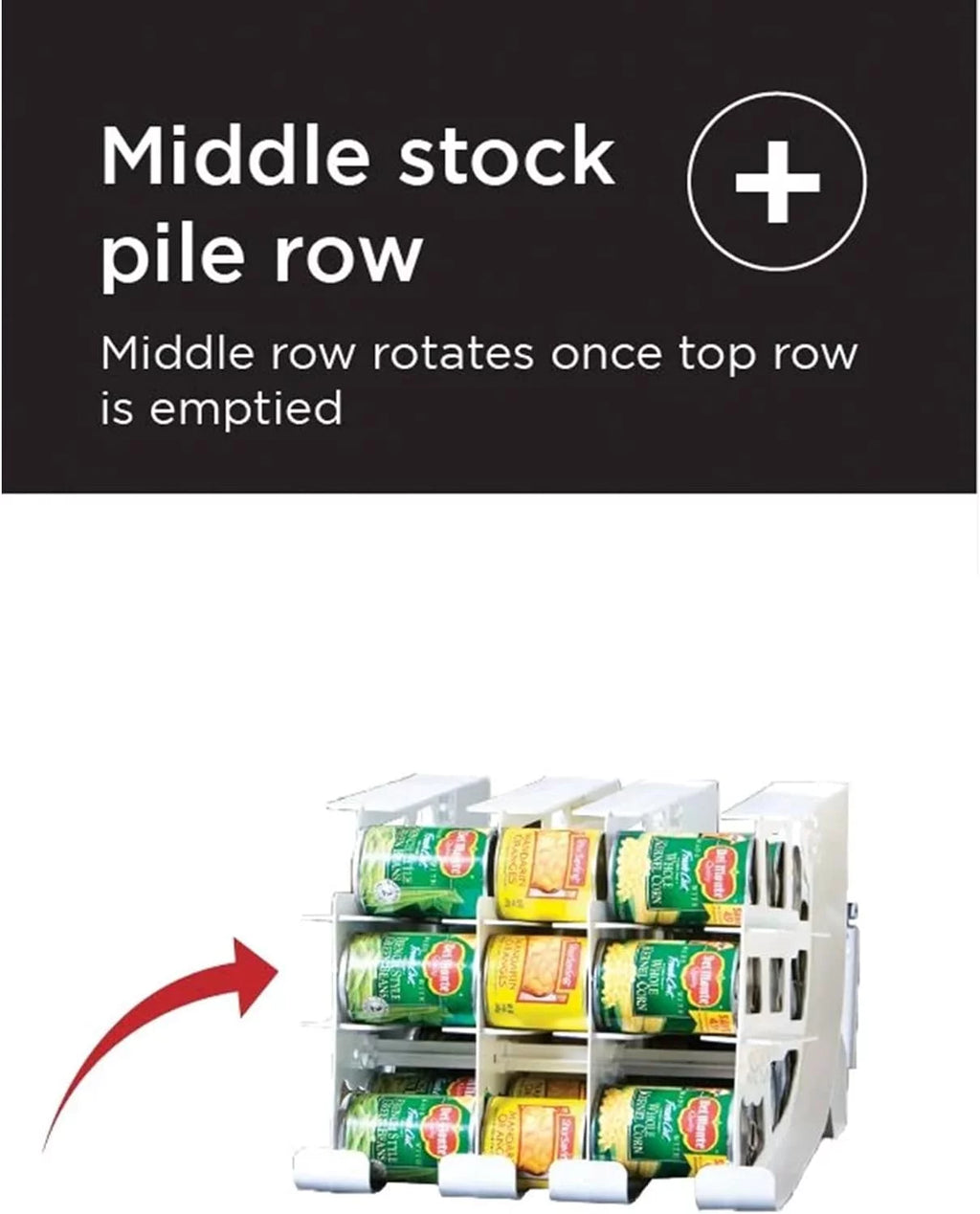 FIFO Can Tracker Stores 54 Cans Rotating Organizer for Pantry Cabinet V85194