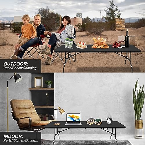 Portable Plastic Folding Table 4ft Heavy Duty Indoor Outdoor Y145657