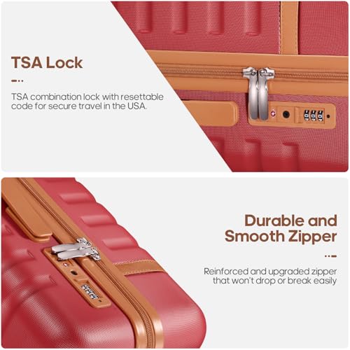 Luggage Sets 3 Piece, Carry On 20 Inch Hardside Suitcase with Spinner Wheels and TSA Lock J67858